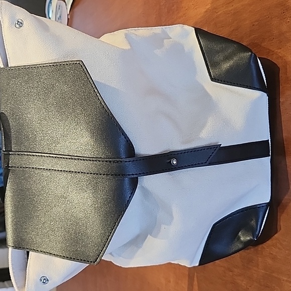 Deux Lux Handbags - Black and cream canvas backpack
